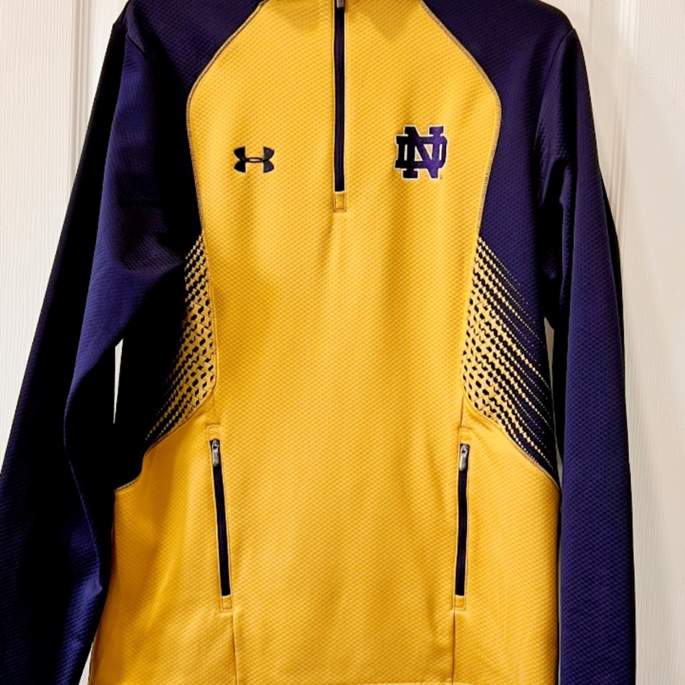 Under Armour Notre Dame Quarter Zip Pullover MD Loose Fit – Excellent Condition